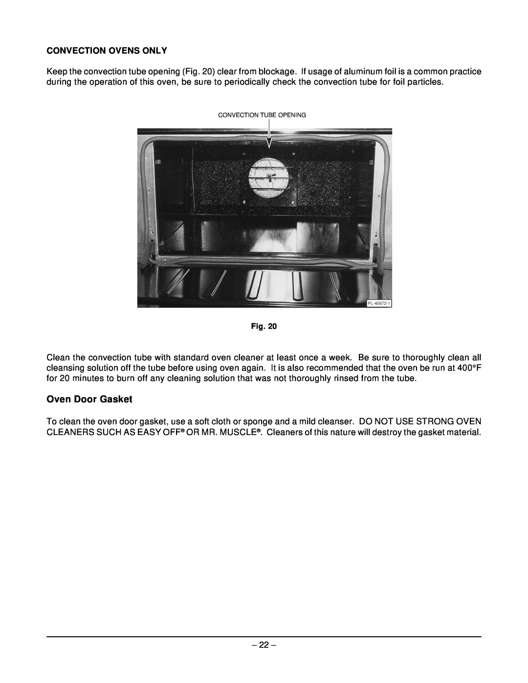 Hobart MGR36C manual Oven Door Gasket, Convection Ovens Only 