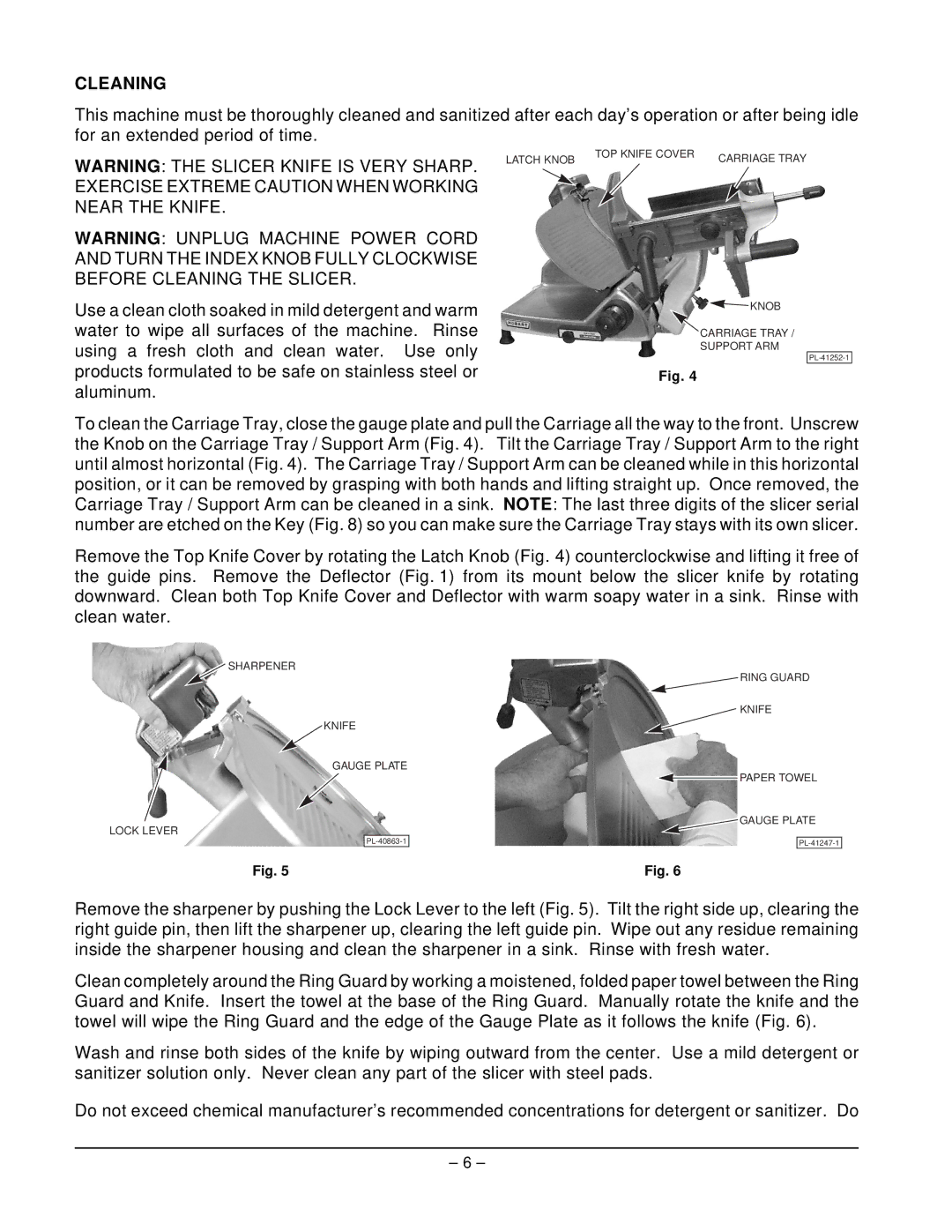 Hobart ML-104822 manual Cleaning 