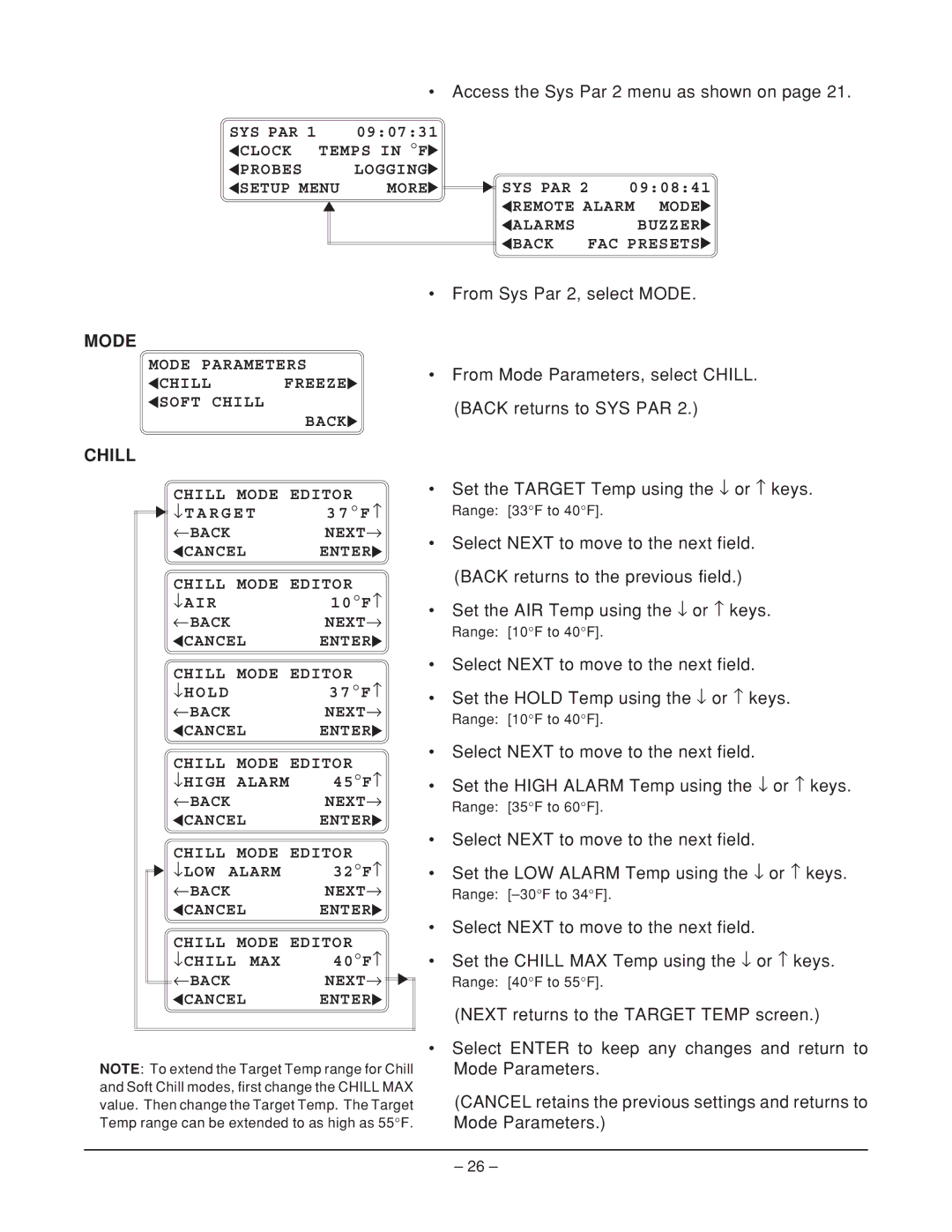 Hobart HQC90, ML-124068, HQCF45, ML-124066, ML-124067 manual Mode, Chill 