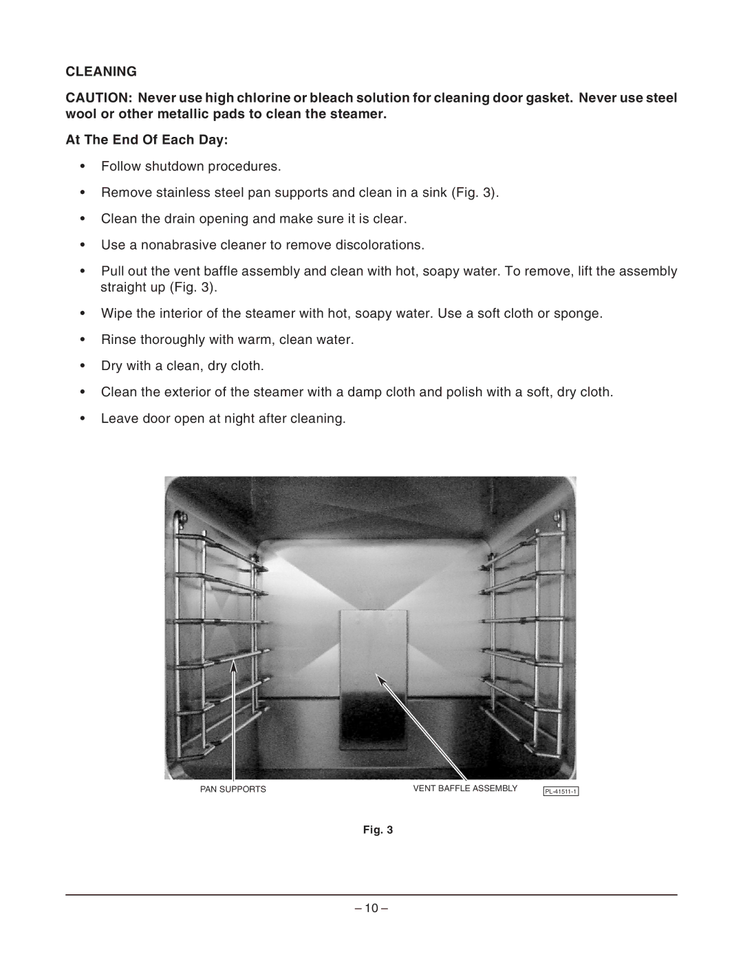 Hobart ML-126826, HPX3 manual Cleaning, At The End Of Each Day 