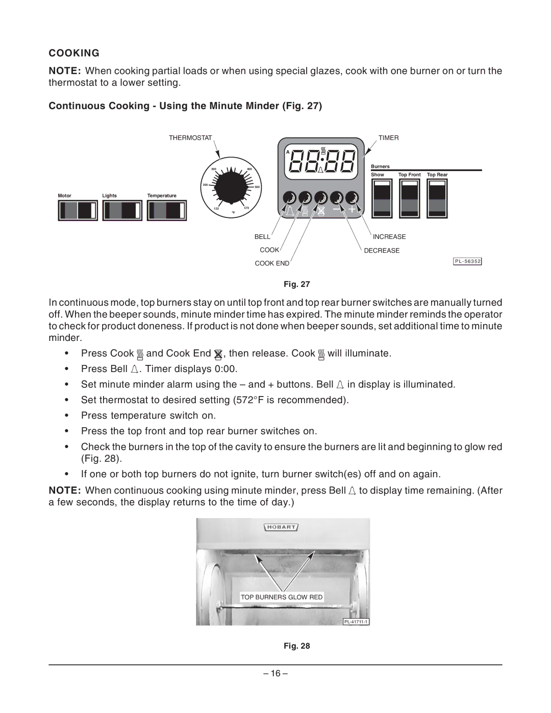 Hobart ML-132055 manual Continuous Cooking Using the Minute Minder Fig 