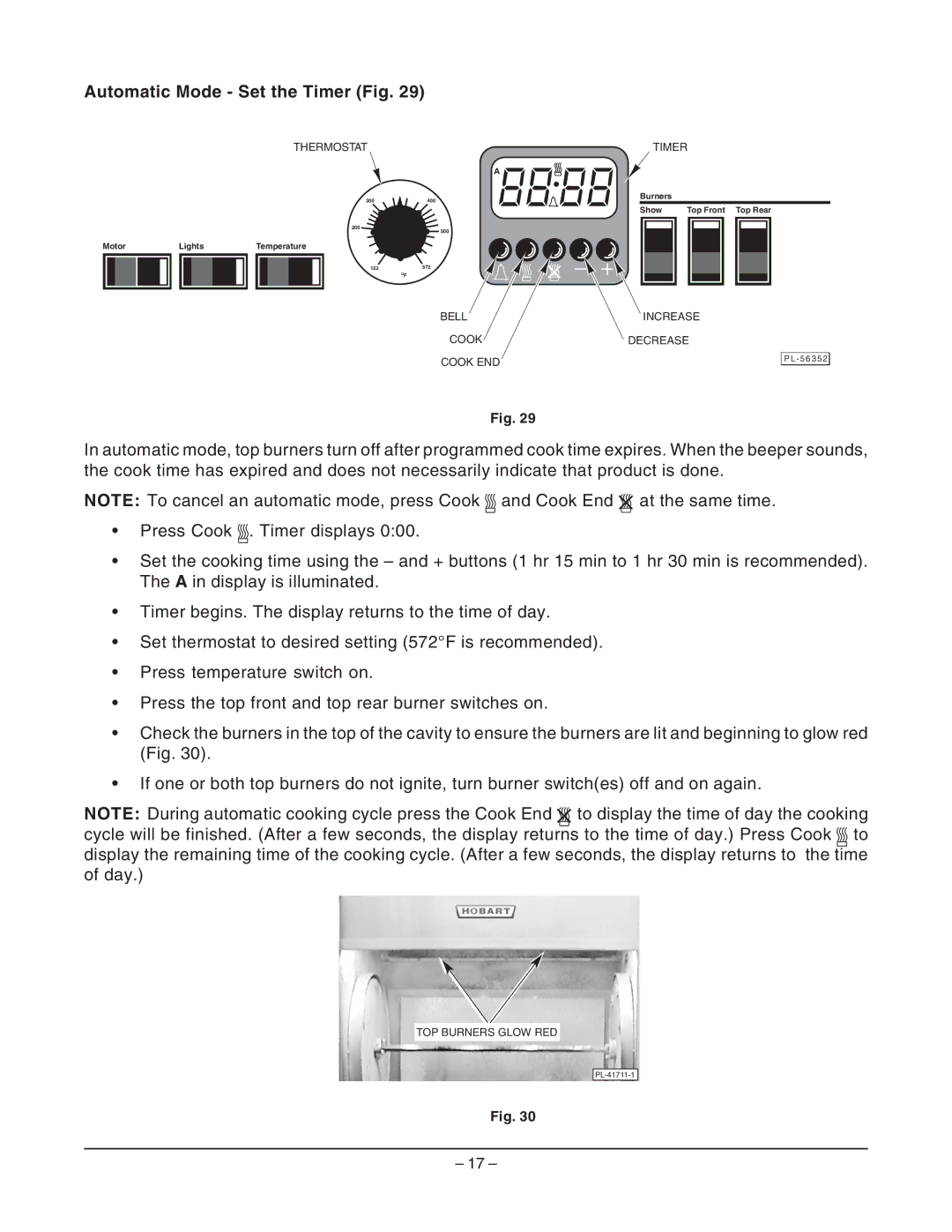 Hobart ML-132055 manual Automatic Mode Set the Timer Fig 