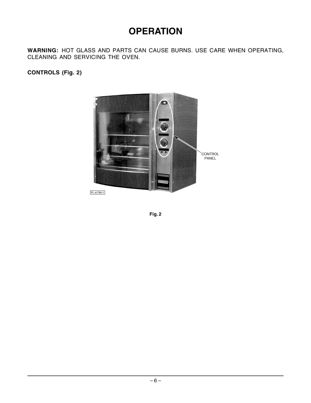 Hobart ML-132064 manual Operation, Controls Fig 