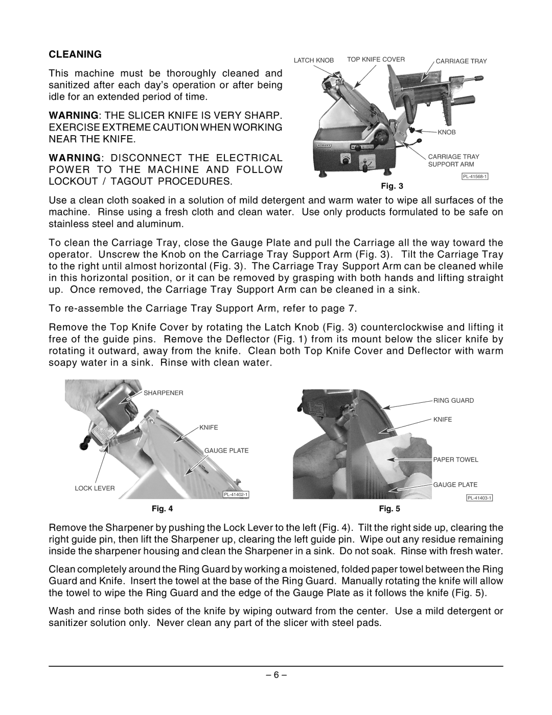 Hobart ML-134252 manual Cleaning 