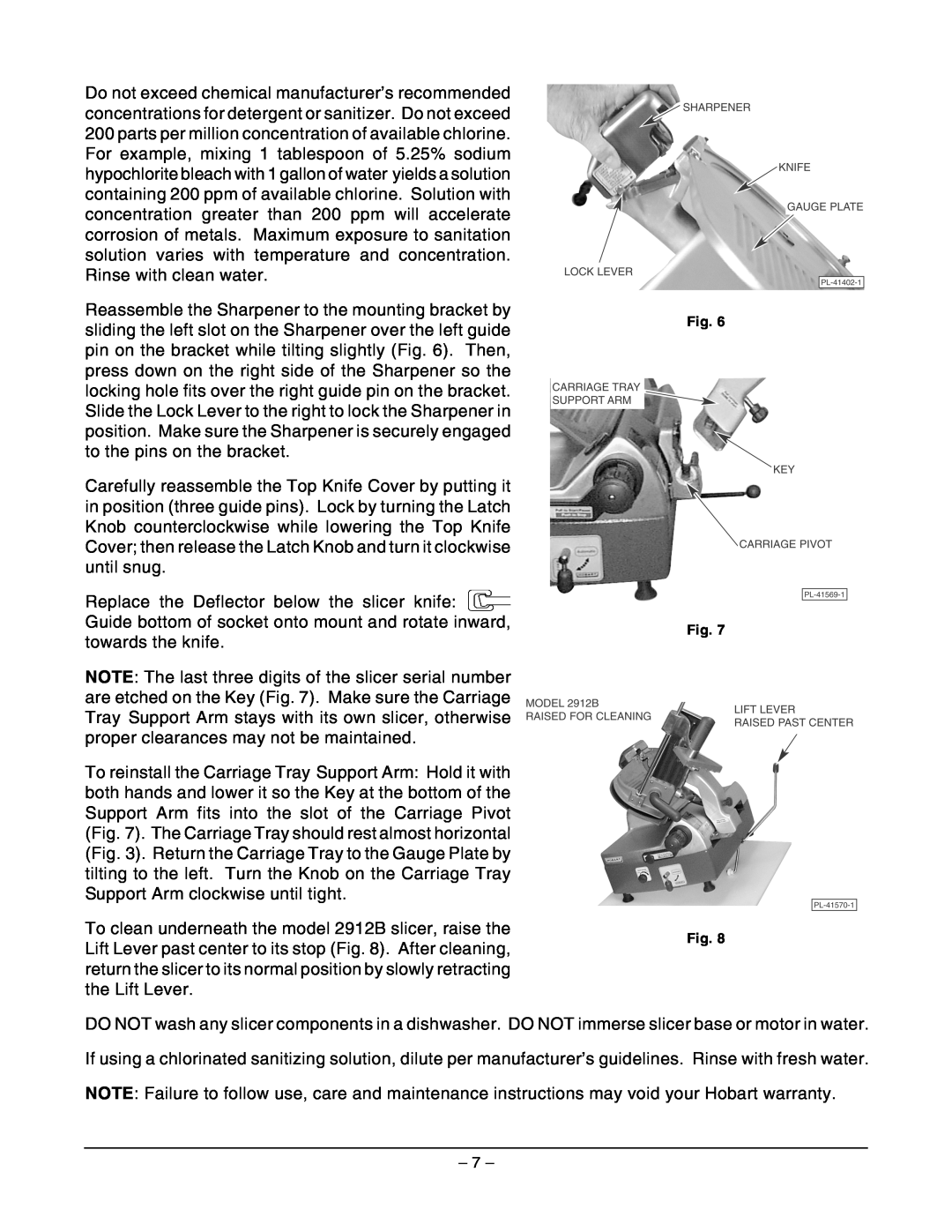 Hobart ML-134252 manual Fig. Fig. Fig 