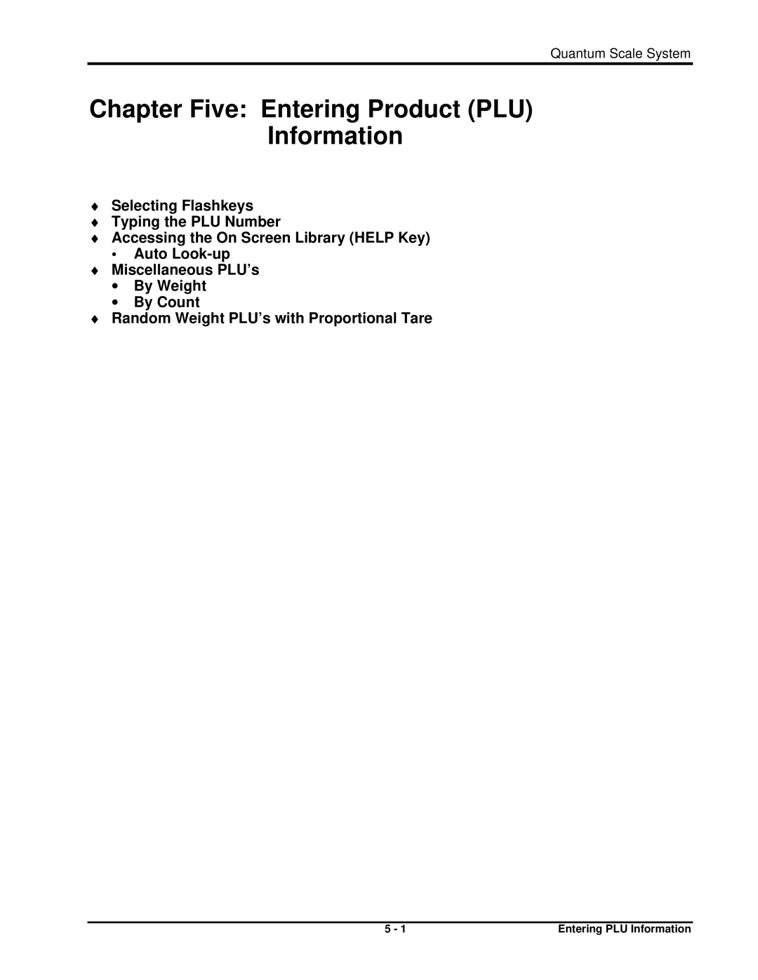 Hobart ML-29032, ML-29191, ML-29048, ML-29044, ML-29188, ML-29039, ML-29035 manual Chapter Five Entering Product PLU Information 