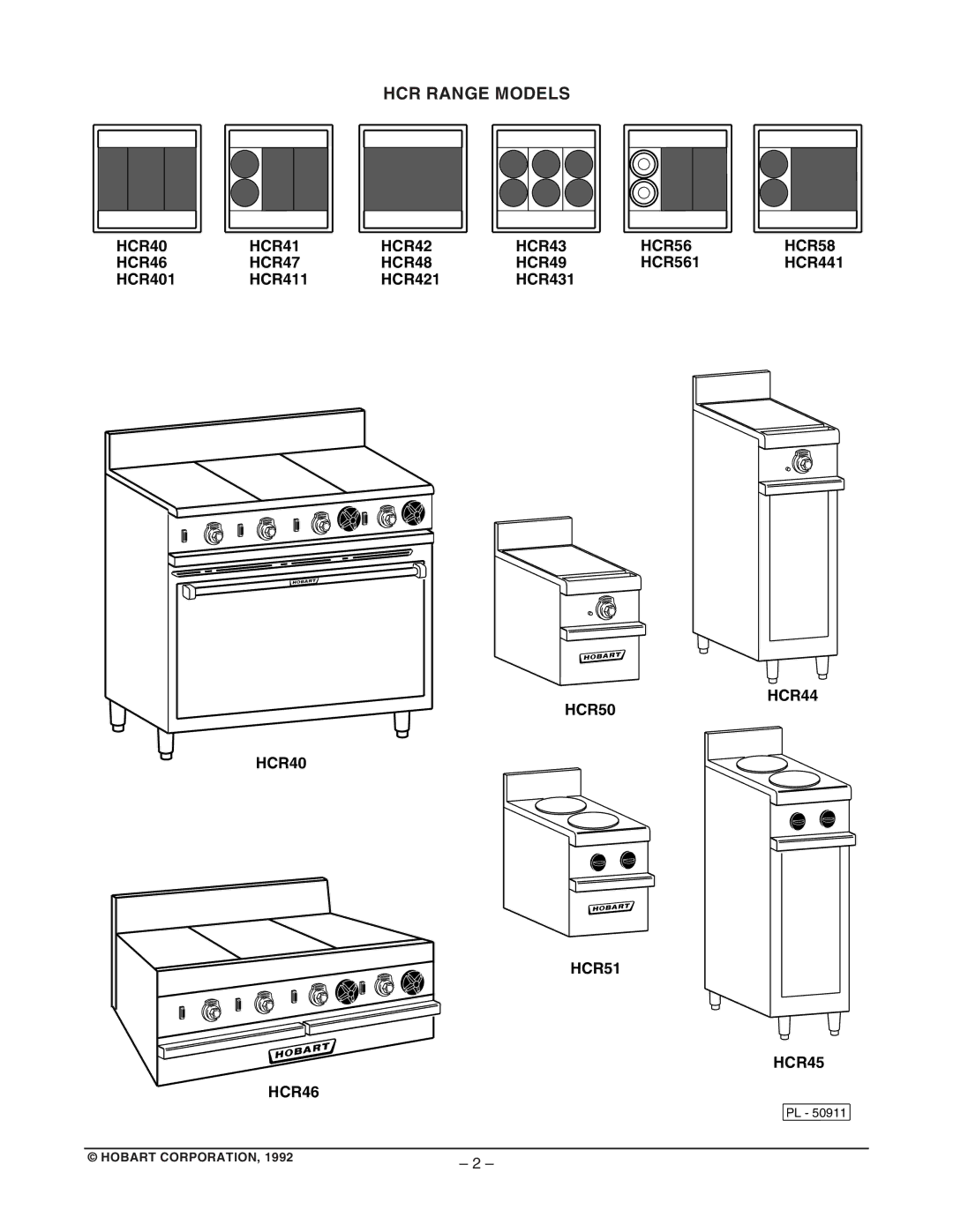 Hobart ML-43808 HCR40 HCR41 HCR42 HCR43 HCR56 HCR58 HCR46 HCR47 HCR48 HCR49, HCR561 HCR441 HCR401 HCR411 HCR421 HCR431 