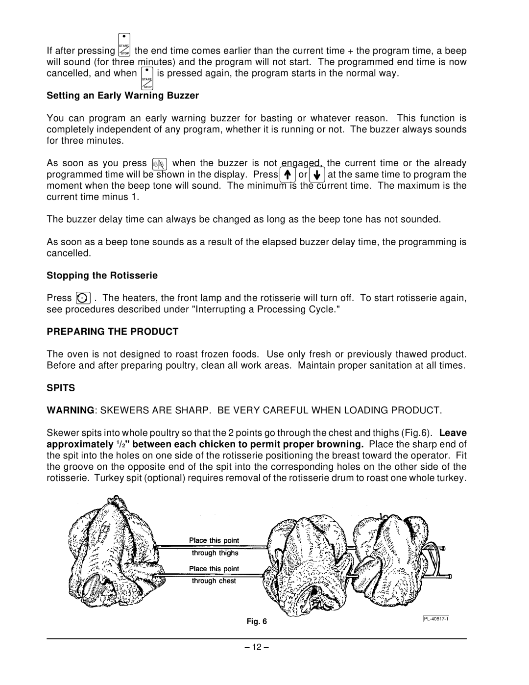 Hobart ML-43889, HRO550P manual Preparing the Product, Spits 