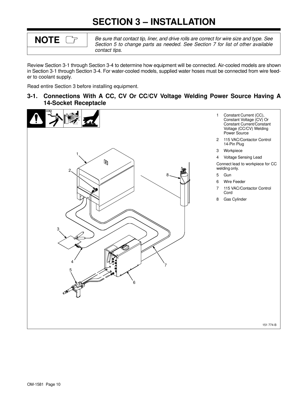 Hobart OM-1581 manual Installation 