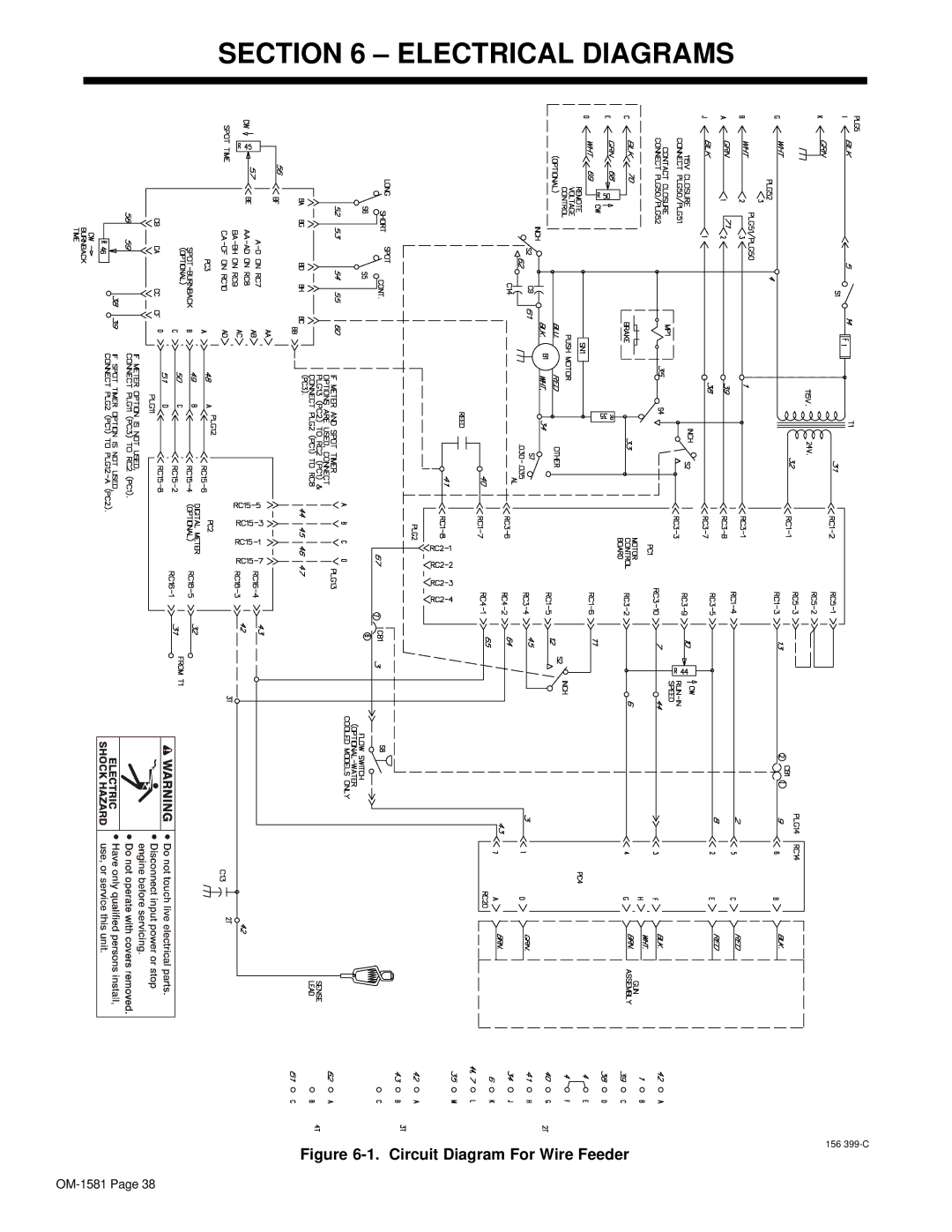 Hobart OM-1581 manual Electrical Diagrams, Circuit Diagram For Wire Feeder 