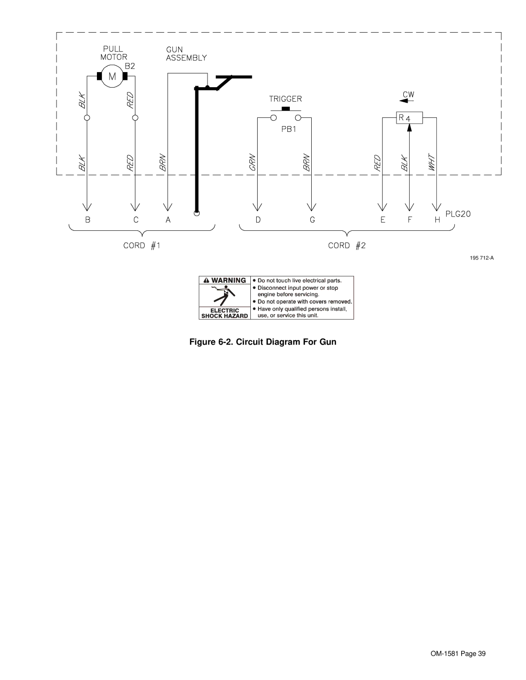 Hobart OM-1581 manual Circuit Diagram For Gun 