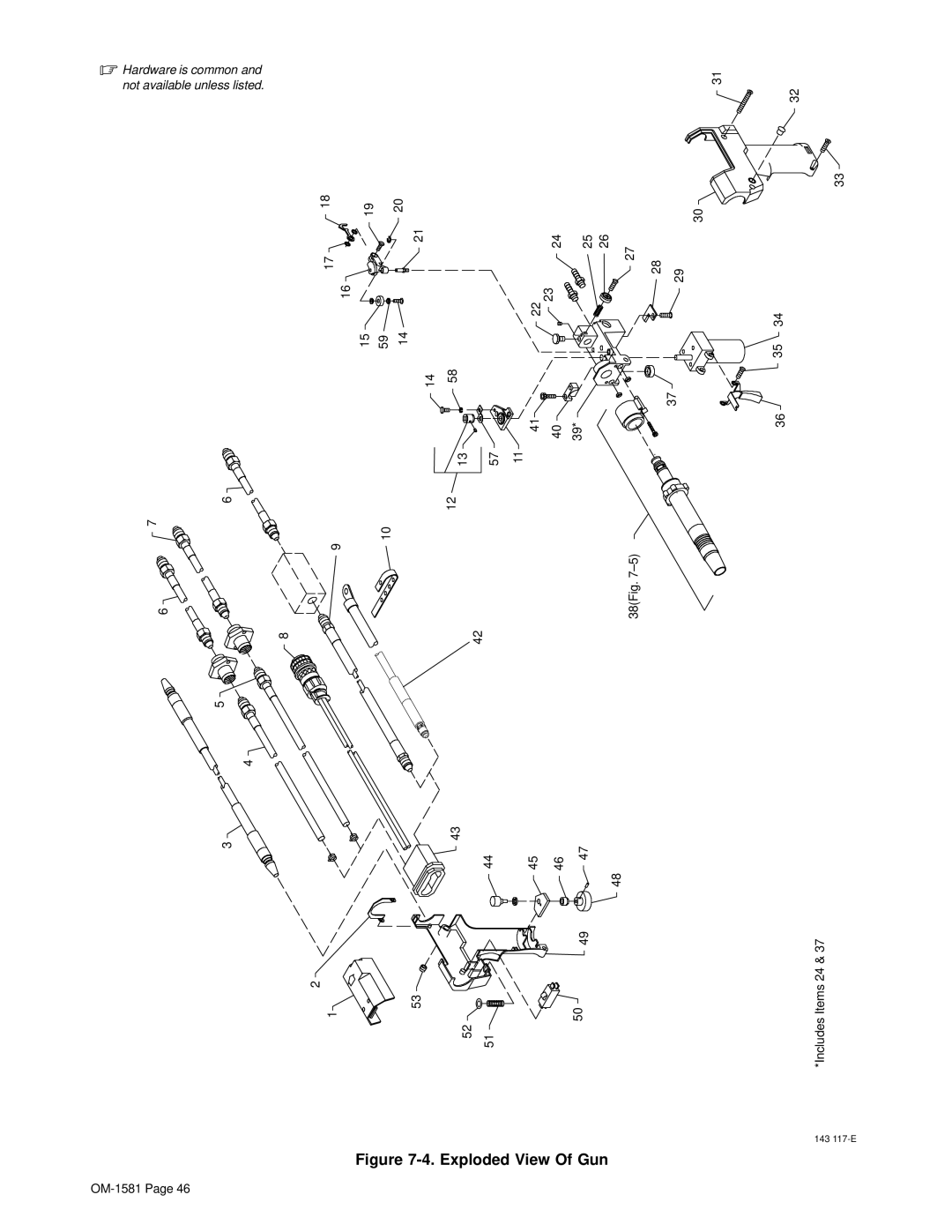 Hobart OM-1581 manual Exploded View Of Gun 