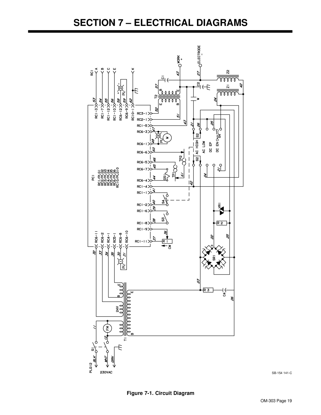 Hobart OM-303 manual Electrical Diagrams, Circuit Diagram 