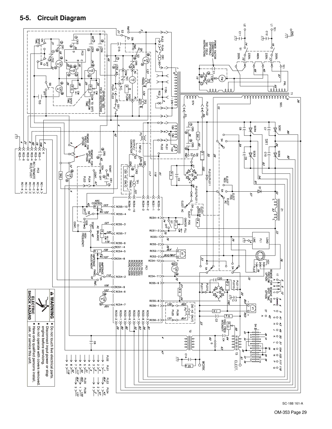 Hobart OM-353 manual Circuit Diagram 