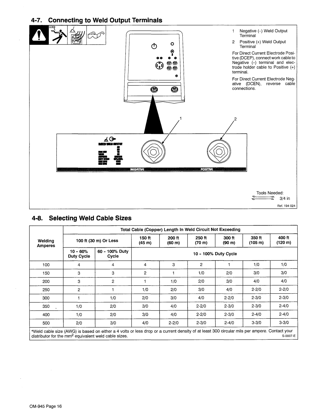 Hobart OM-945 manual 