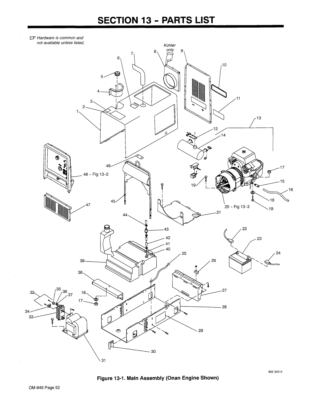 Hobart OM-945 manual 