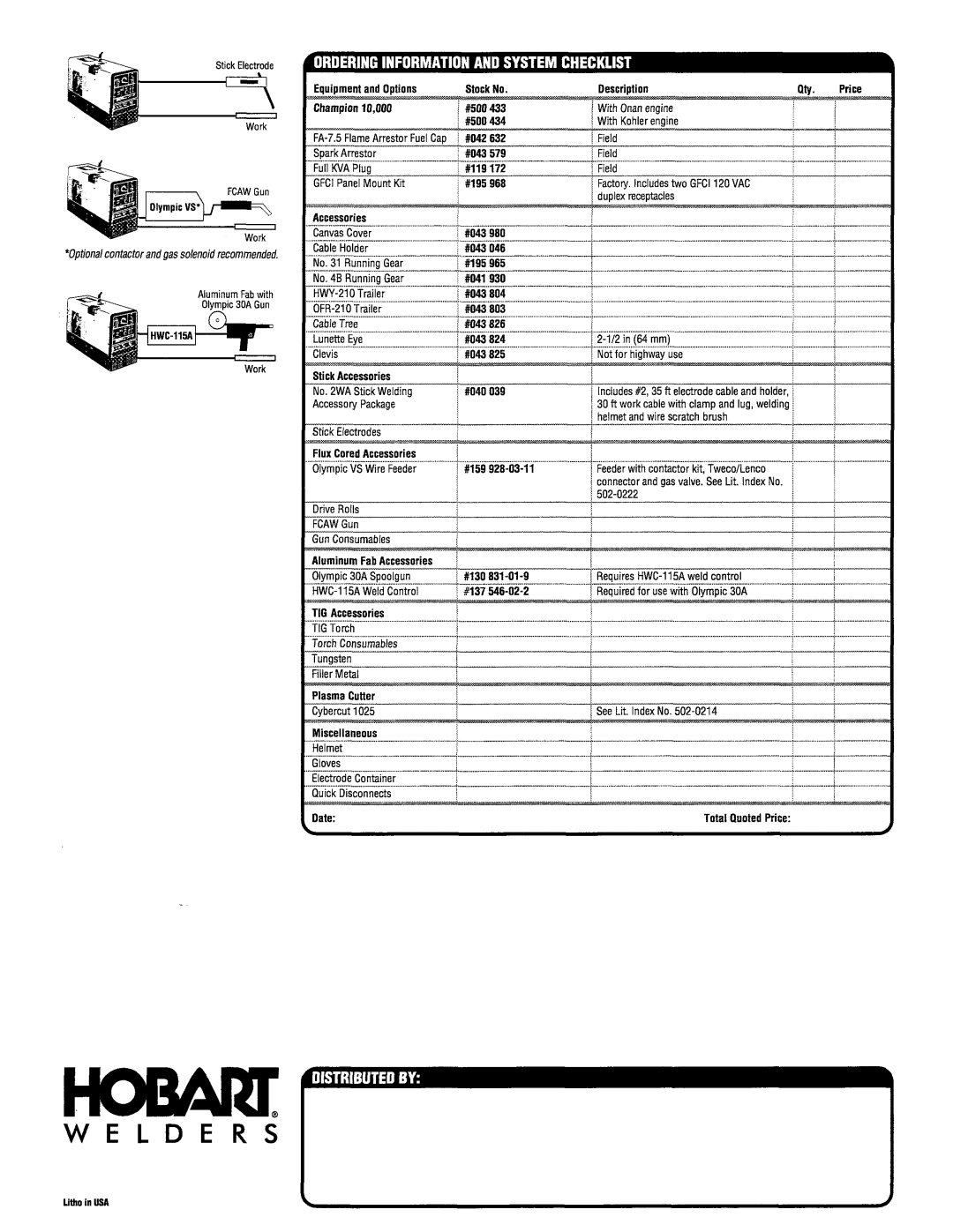 Hobart OM-945 manual 