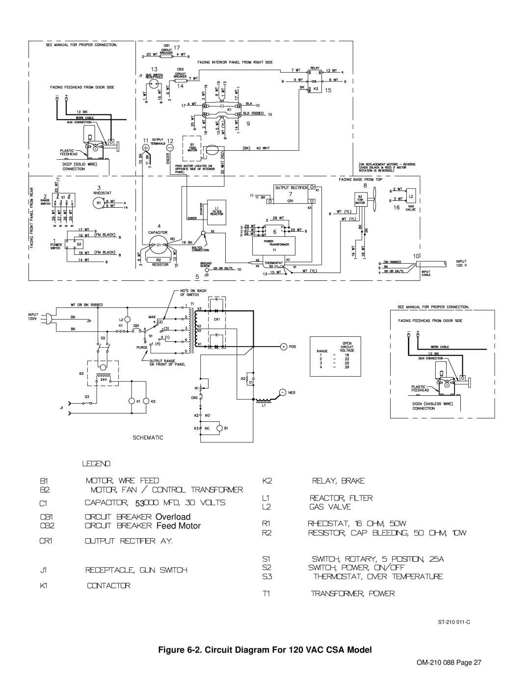 Hobart Welding Products 150 manual Circuit Diagram For 120 VAC CSA Model 