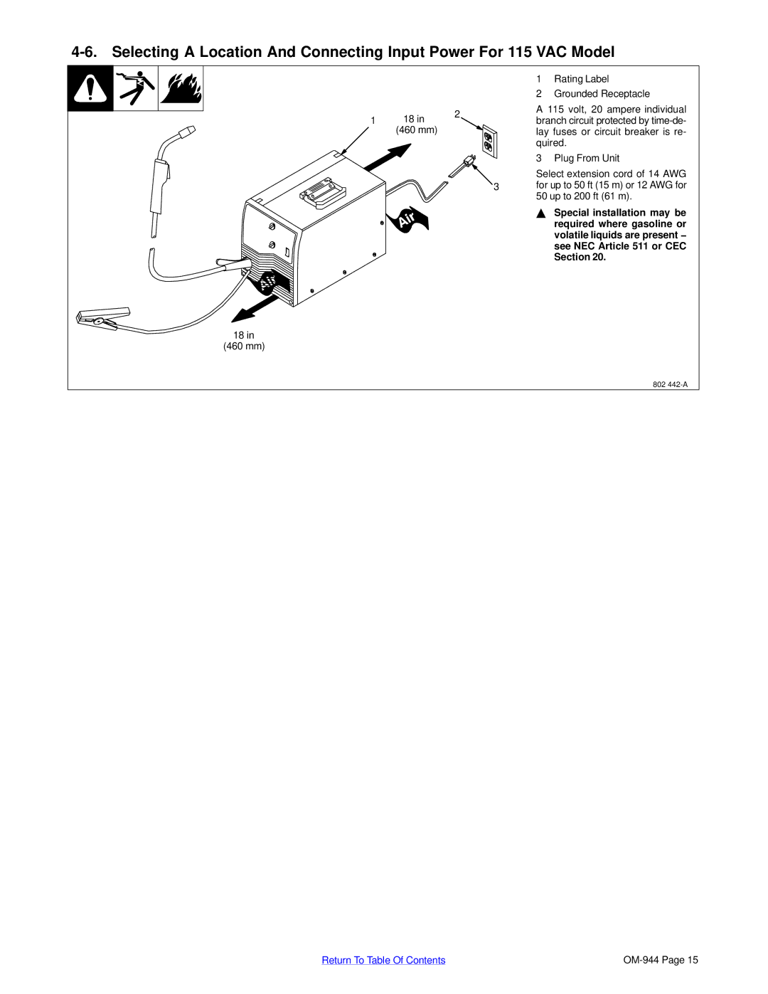 Hobart Welding Products OM-944 196 639G, 175 manual Rating Label 