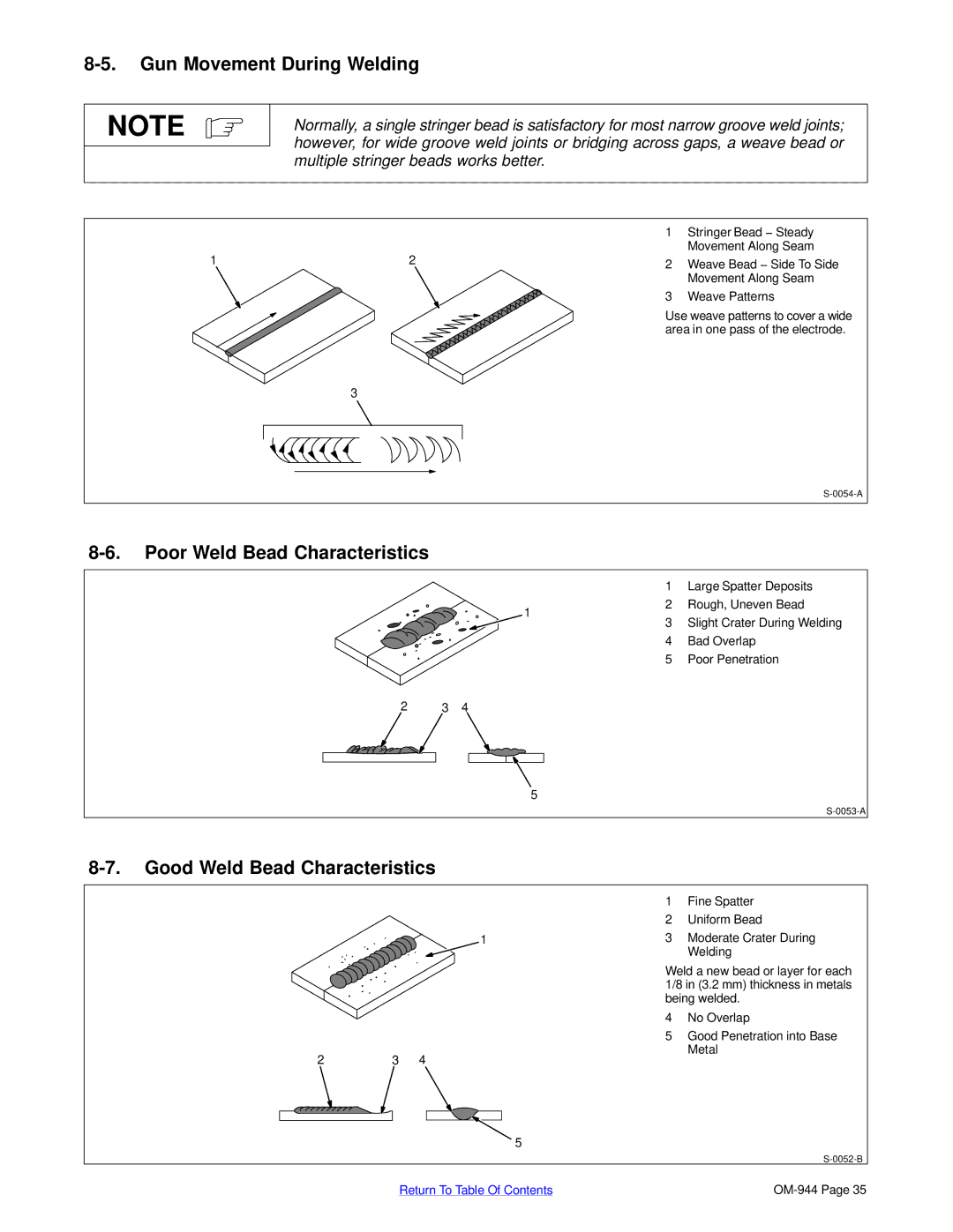 Hobart Welding Products OM-944 196 639G, 175 manual Gun Movement During Welding, Poor Weld Bead Characteristics 