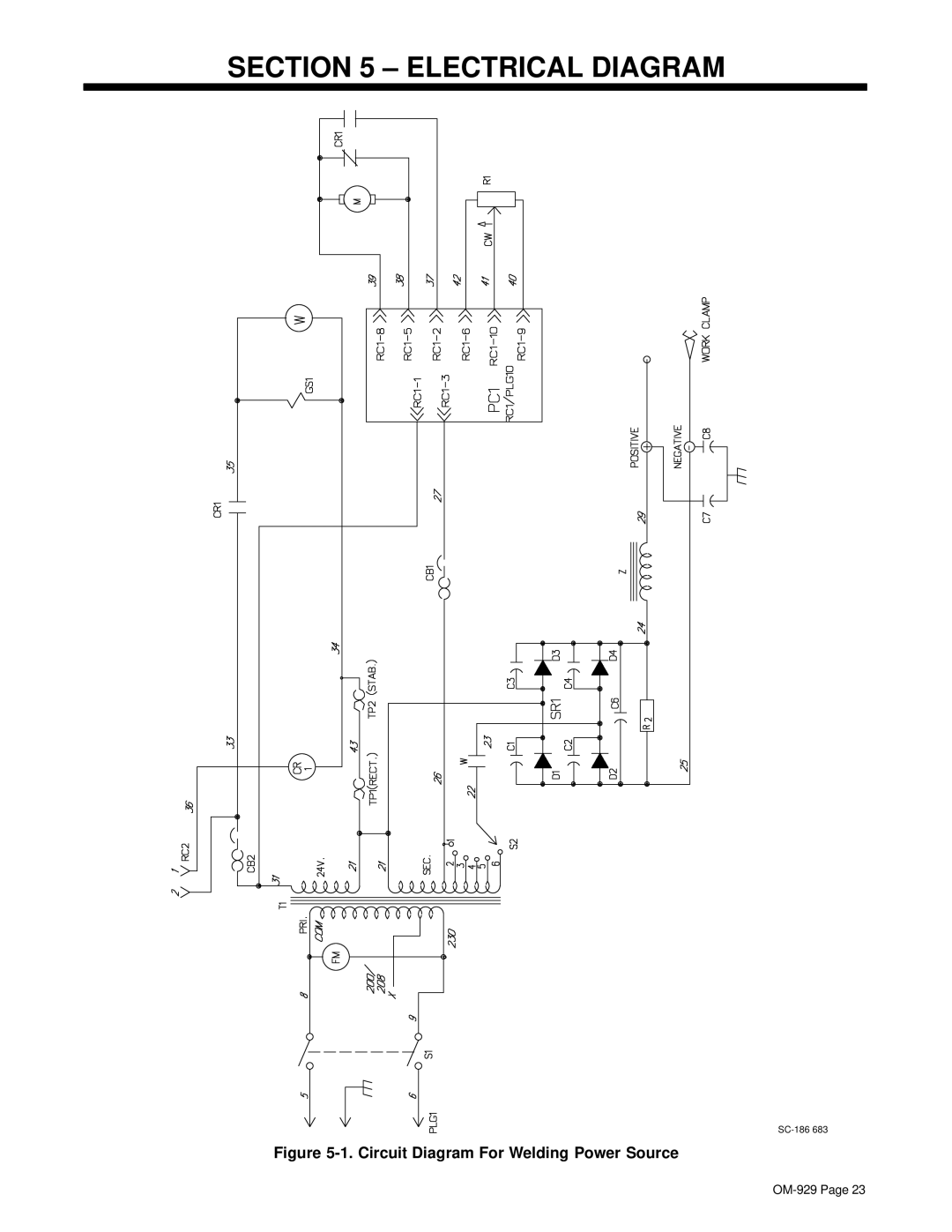 Hobart Welding Products 1800 specifications Electrical Diagram, Circuit Diagram For Welding Power Source 