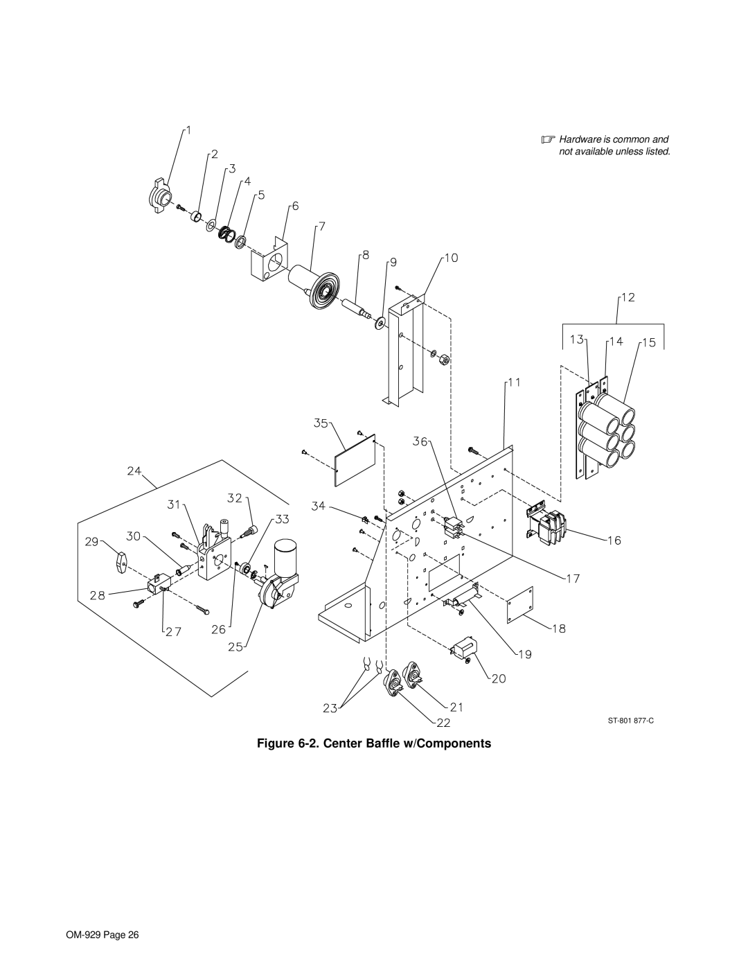 Hobart Welding Products 1800 specifications Center Baffle w/Components 