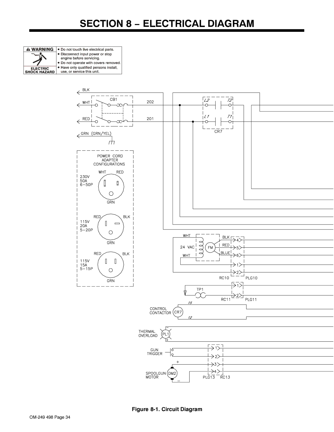 Hobart Welding Products 210 MVP manual Electrical Diagram, Circuit Diagram 