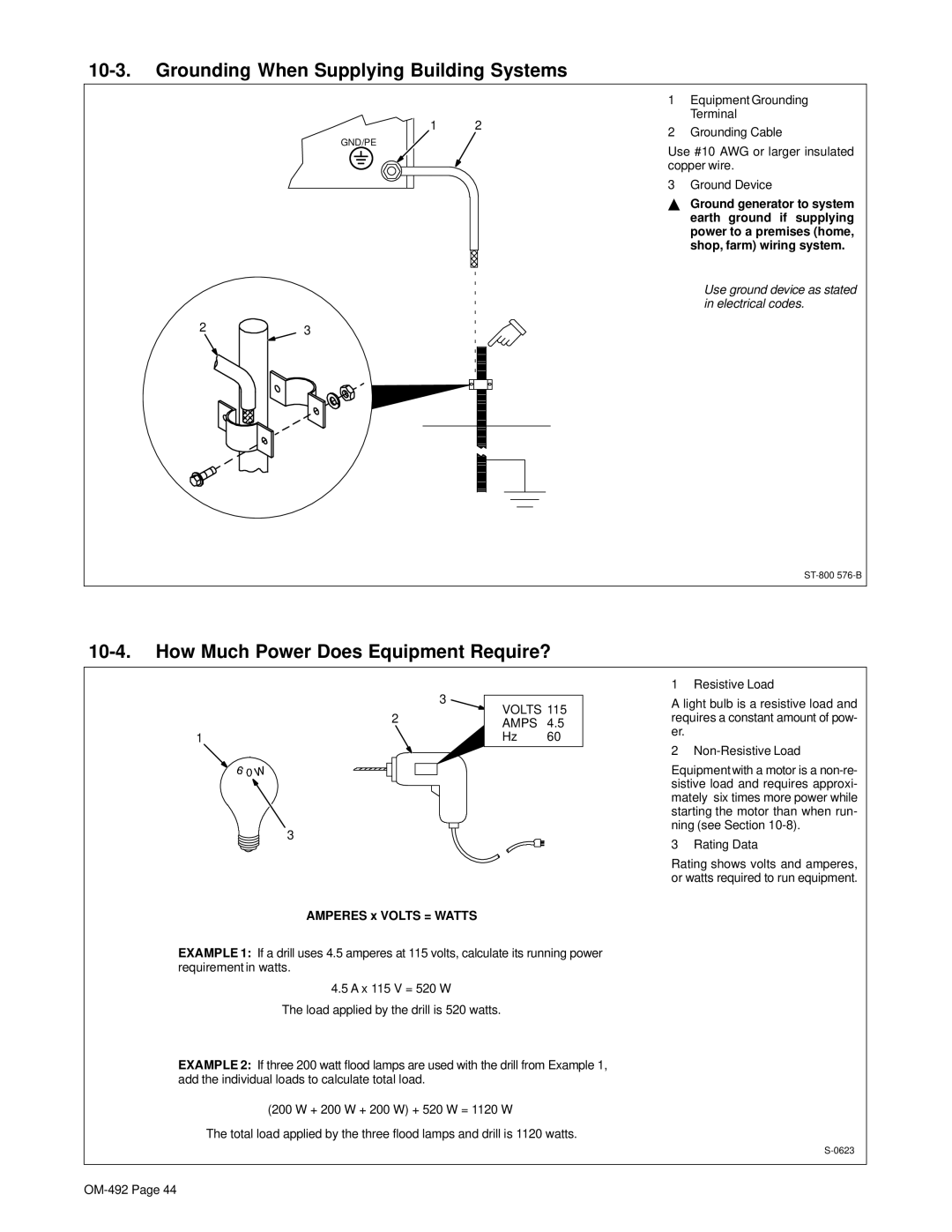 Hobart Welding Products 3025 manual Grounding When Supplying Building Systems, How Much Power Does Equipment Require? 