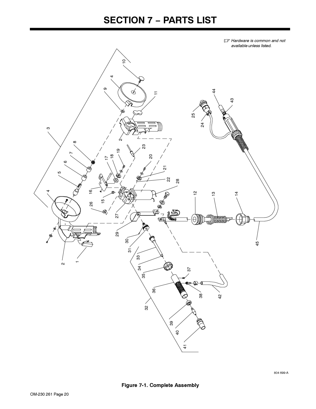 Hobart Welding Products DP-3035 manual Parts List, Complete Assembly 