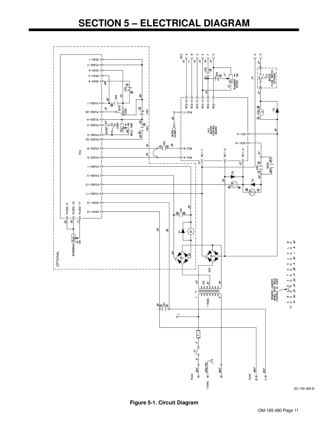 Hobart Welding Products HWC-115A manual Electrical Diagram, Circuit Diagram 