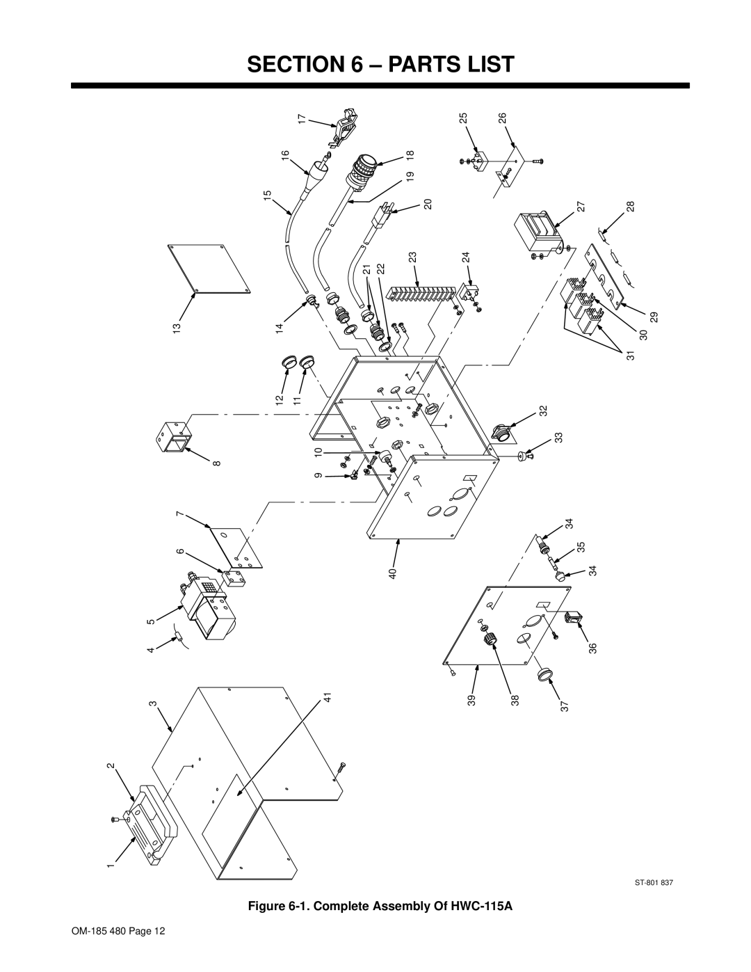 Hobart Welding Products manual Parts List, Complete Assembly Of HWC-115A 