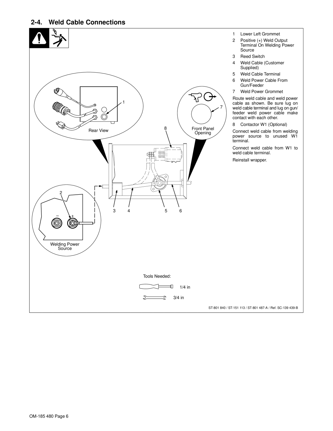 Hobart Welding Products HWC-115A manual Weld Cable Connections 