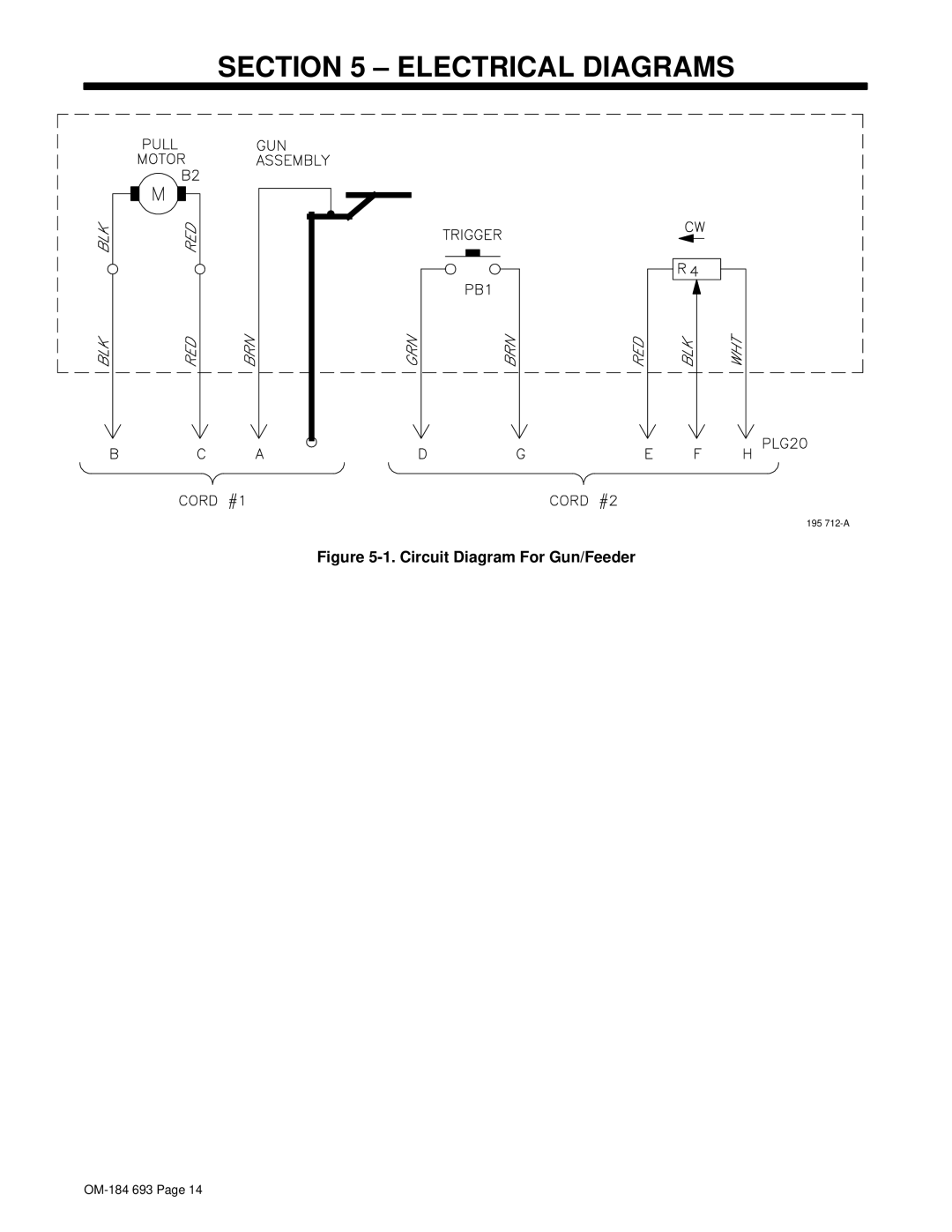 Hobart Welding Products OM-184 693C manual ± Electrical Diagrams, Circuit Diagram For Gun/Feeder 