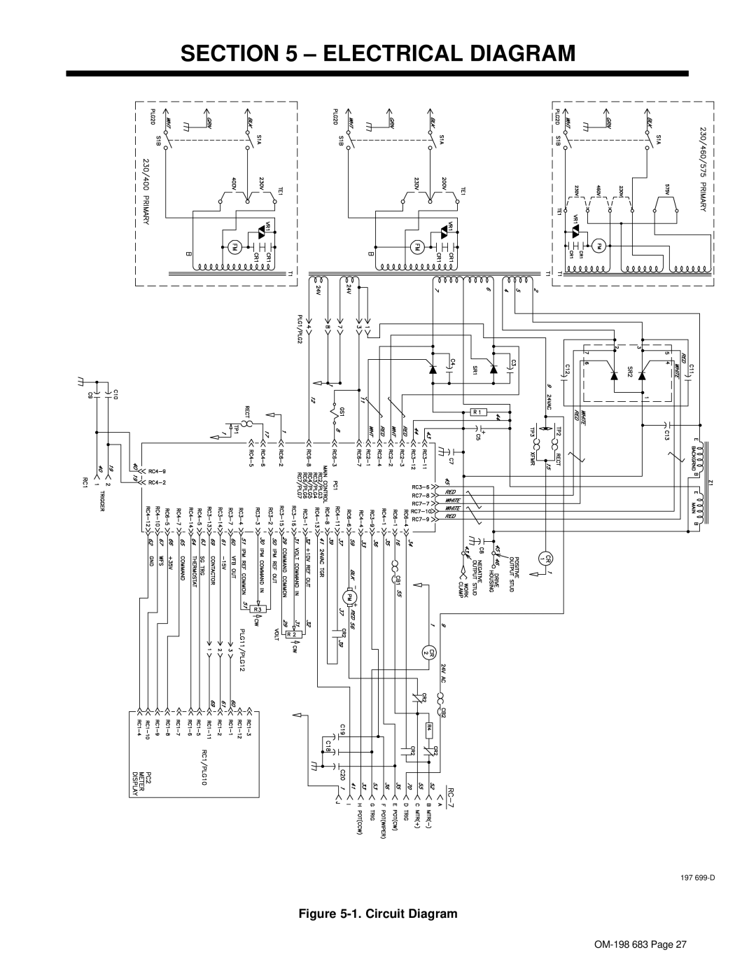 Hobart Welding Products OM-198 683C manual Electrical Diagram, Circuit Diagram 