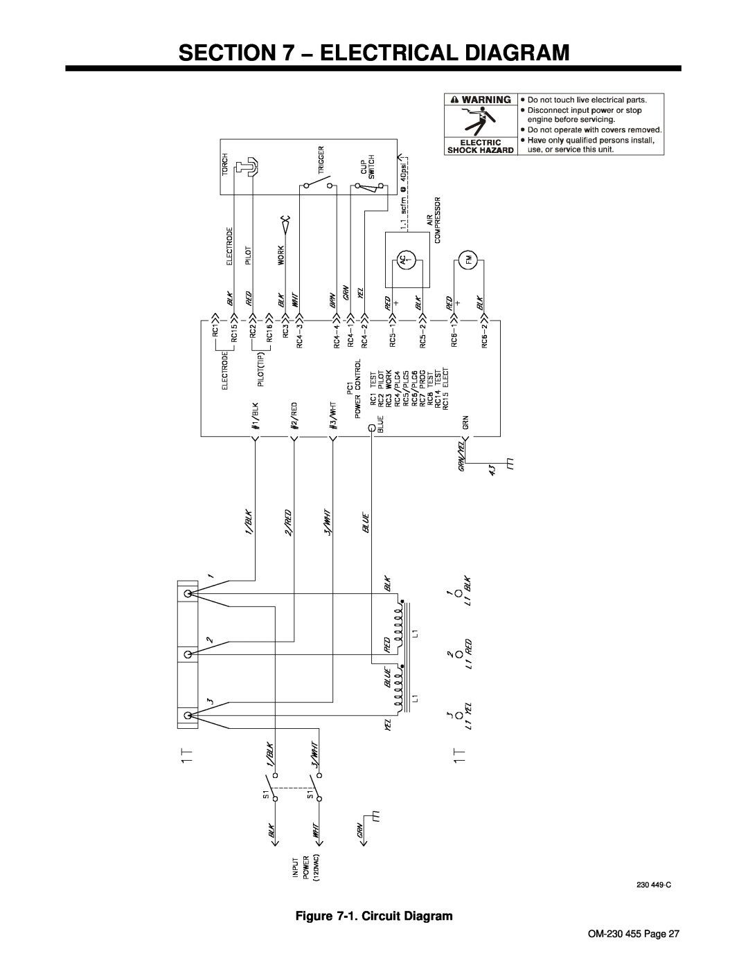 Hobart Welding Products OM-230 455D manual Electrical Diagram, 1. Circuit Diagram 