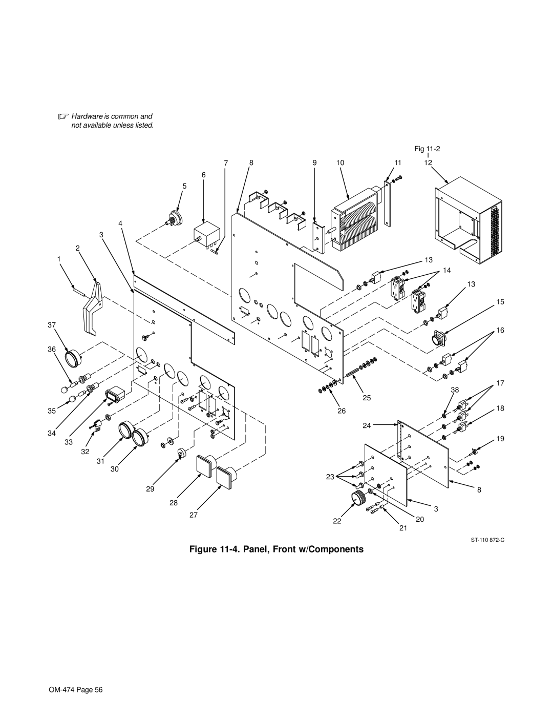 Hobart Welding Products OM-474 manual Panel, Front w/Components 