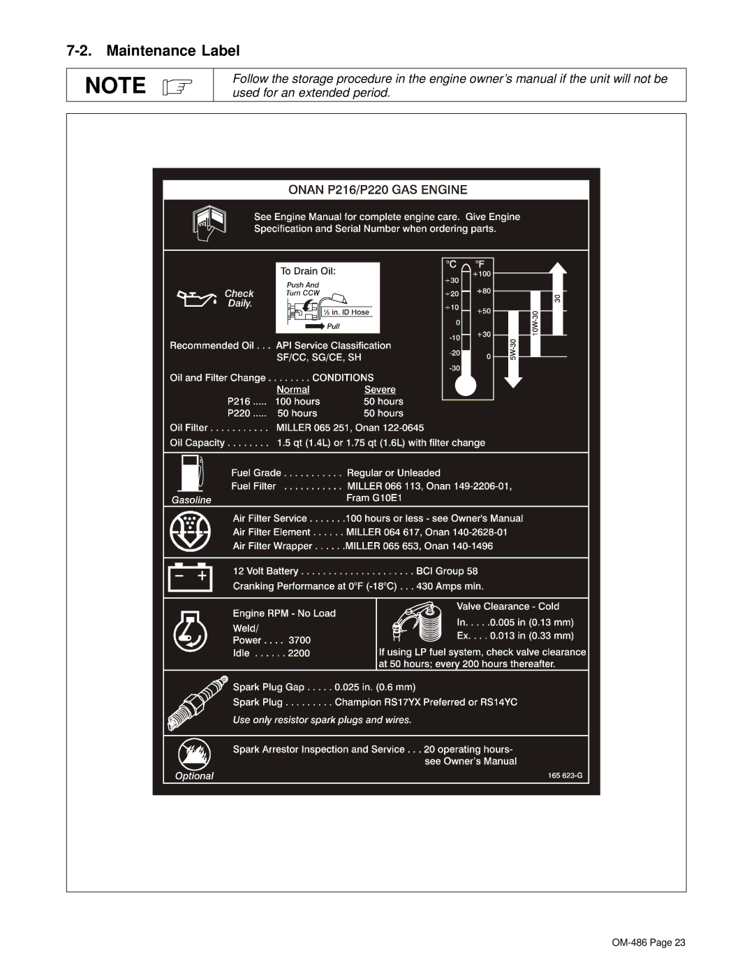 Hobart Welding Products OM-486 manual Maintenance Label 