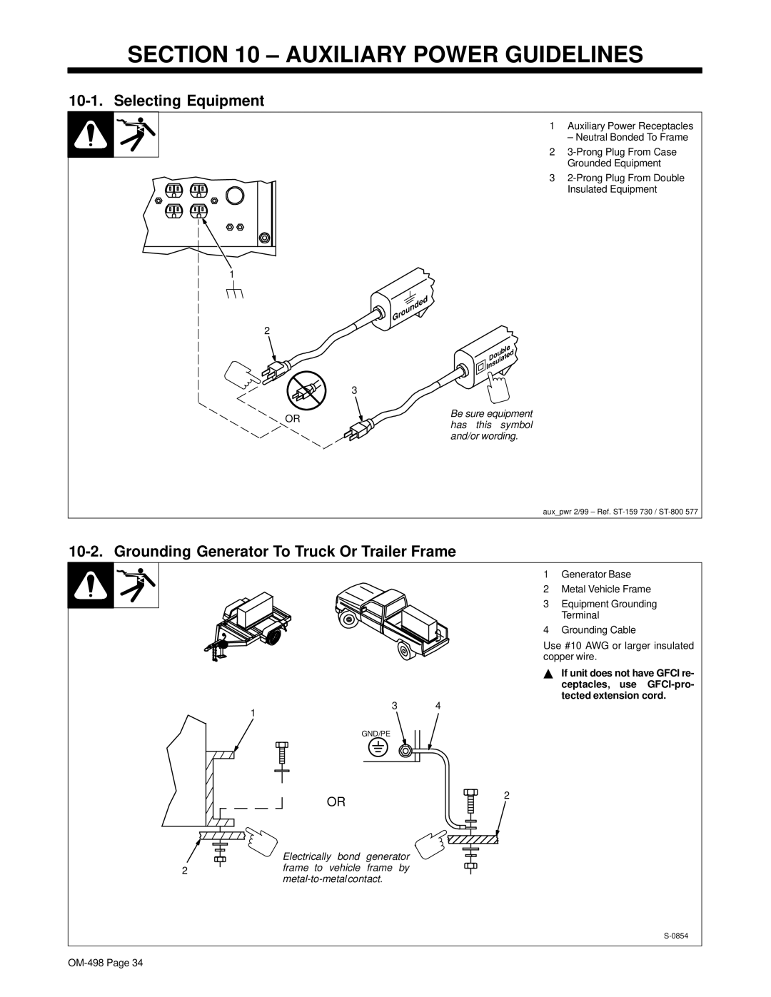 Hobart Welding Products OM-498 manual Auxiliary Power Guidelines, Selecting Equipment 