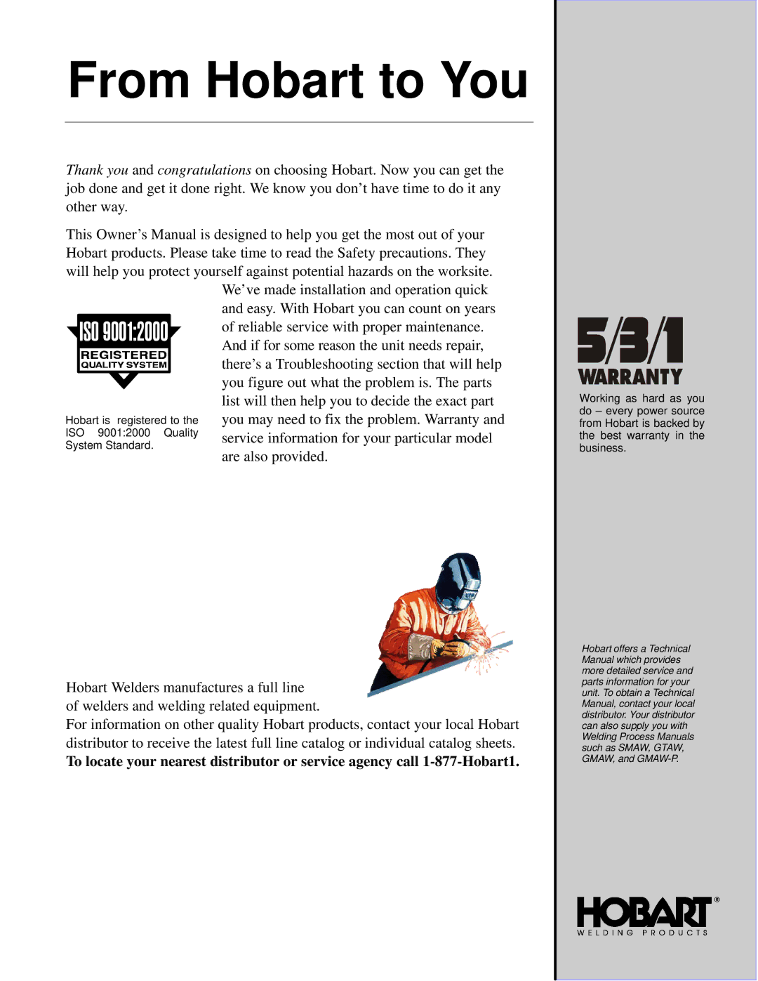 Hobart Welding Products OM-948 manual From Hobart to You 