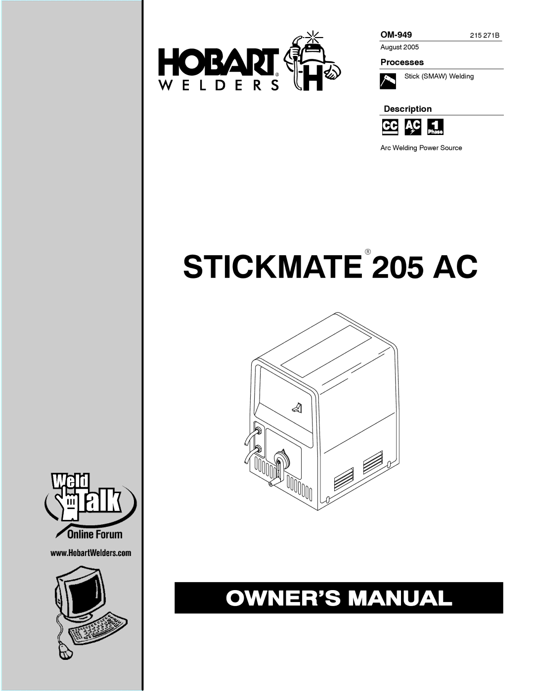 Hobart Welding Products OM-949 manual Processes, Description 