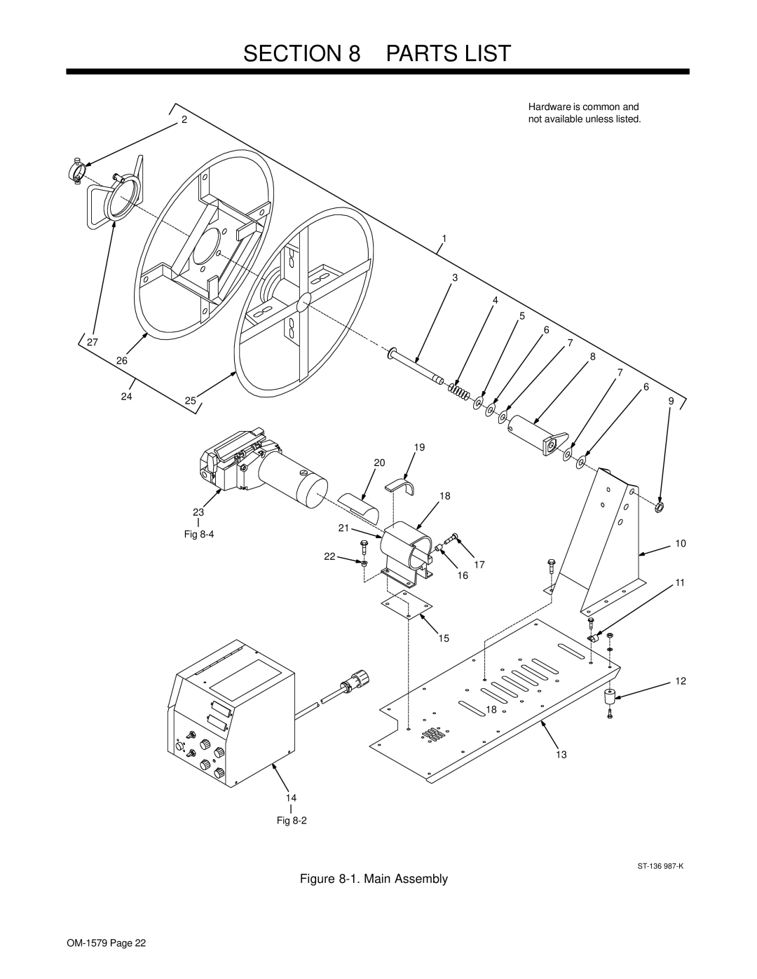 Hobart Welding Products S-64, S-62 manual Parts List, Main Assembly 