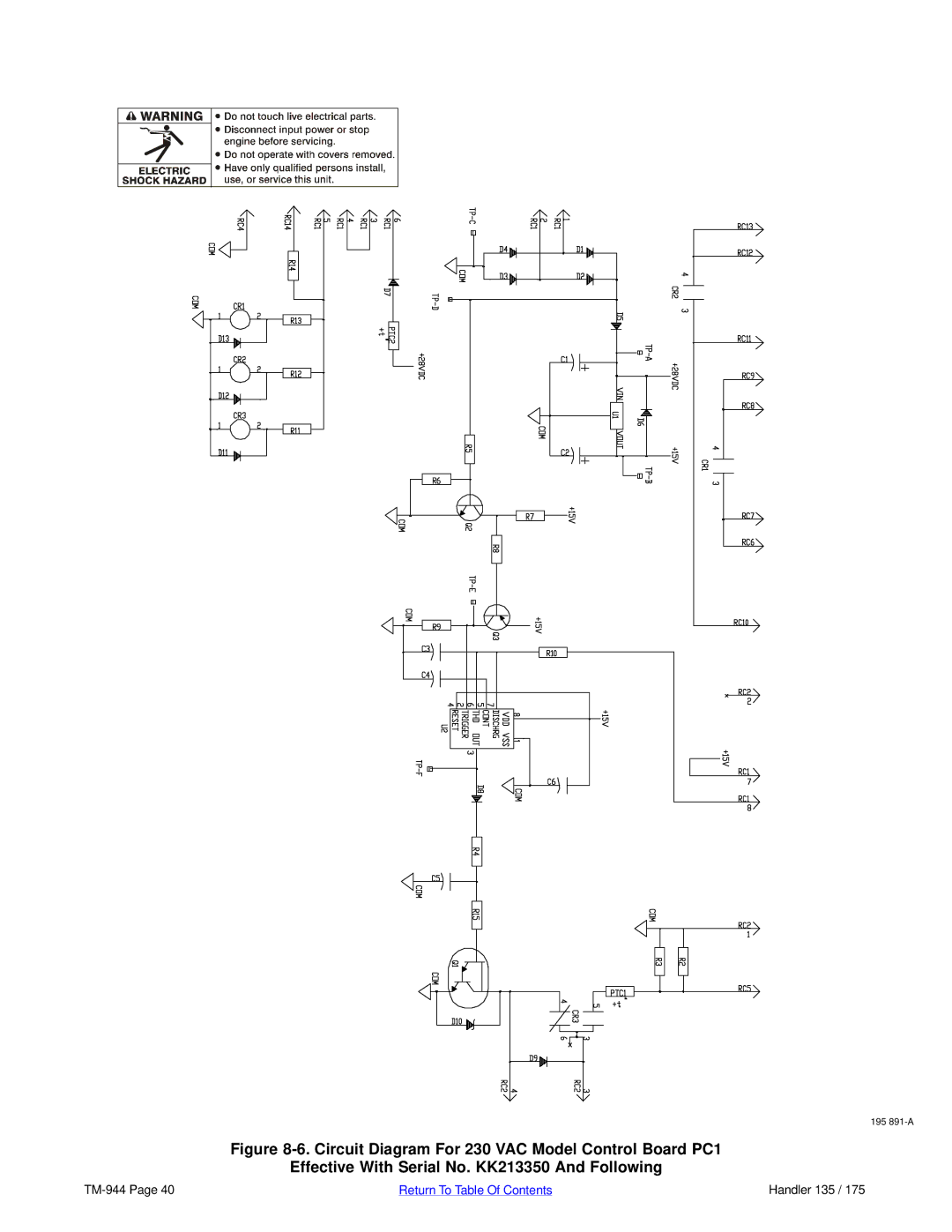 Hobart Welding Products TM-944C manual 195 891-A 