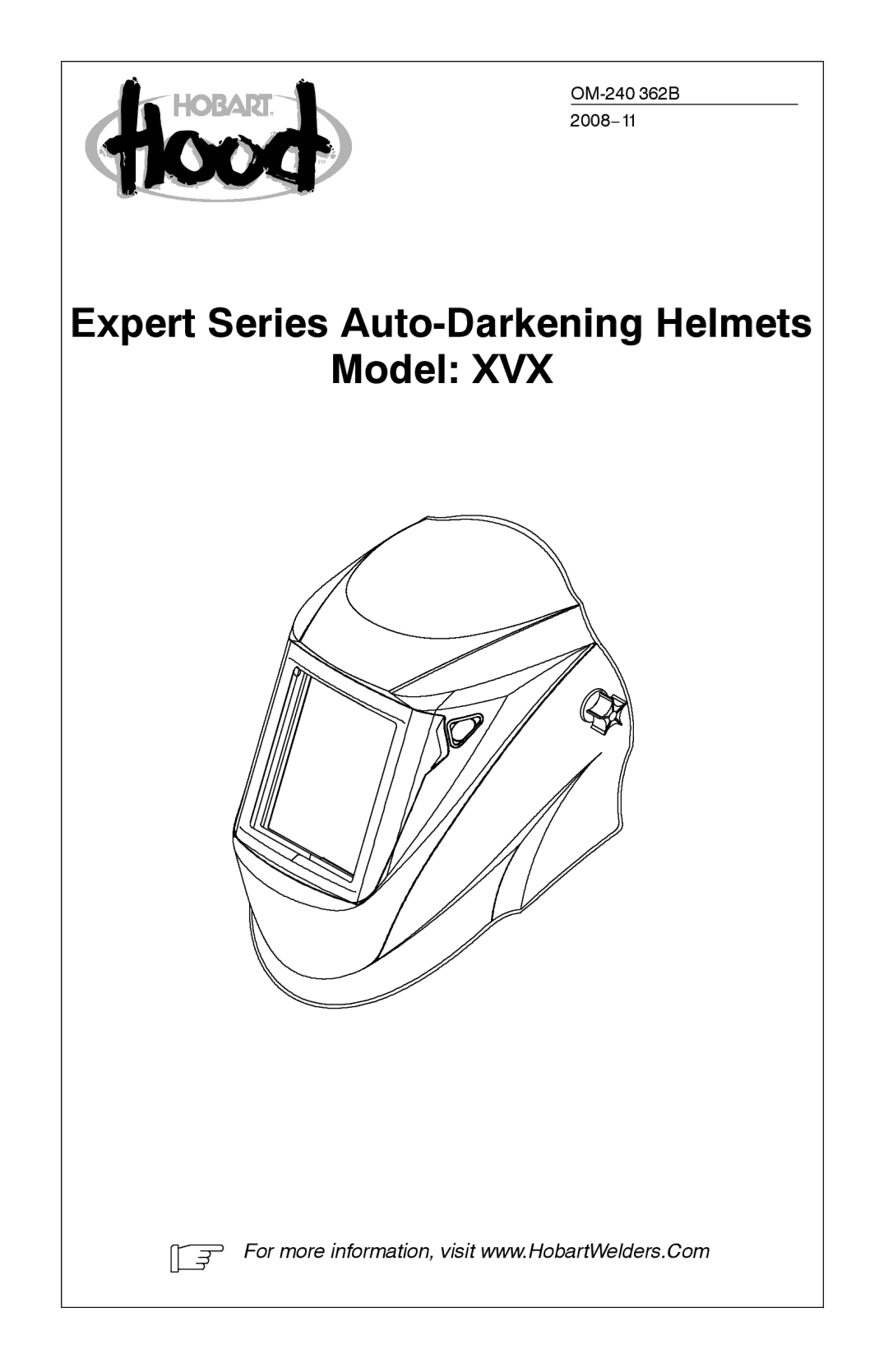 Hobart Welding Products XVX manual OM-240 362B, 2008−11 