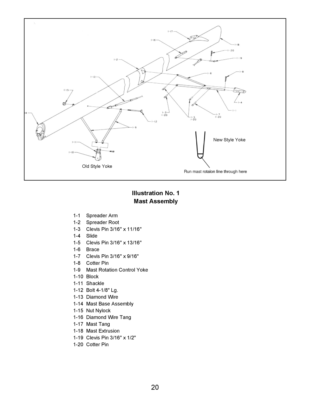 Hobie 18 SX, 18 SE manual Illustration No, Mast Assembly 