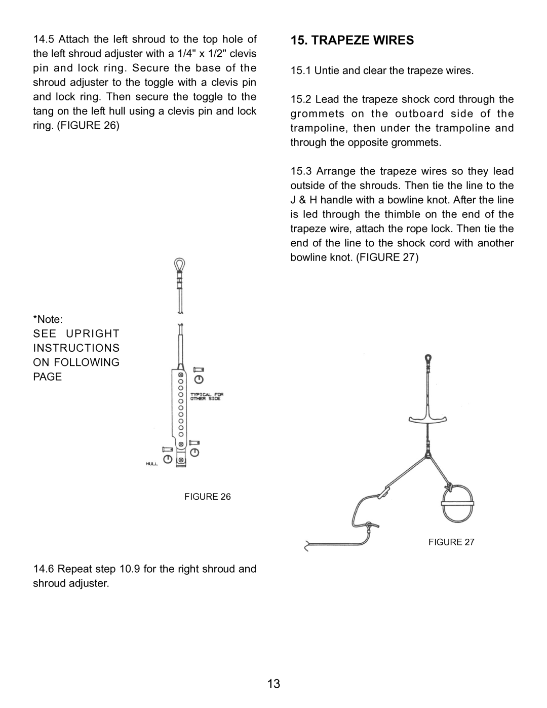 Hobie 21 manual Trapeze Wires 