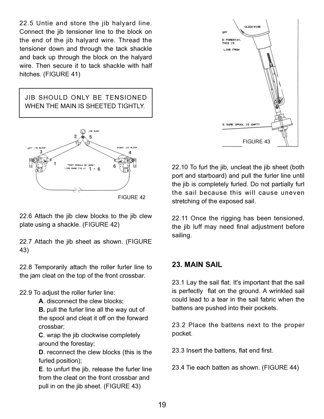 Hobie 21 manual Main Sail 