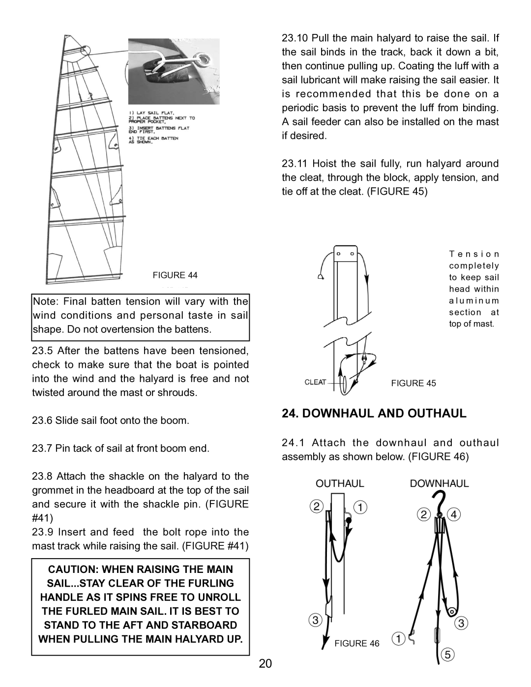 Hobie 21 manual Downhaul and Outhaul 