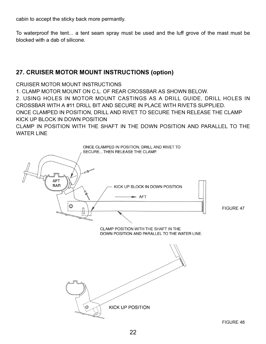 Hobie 21 manual Cruiser Motor Mount Instructions option 