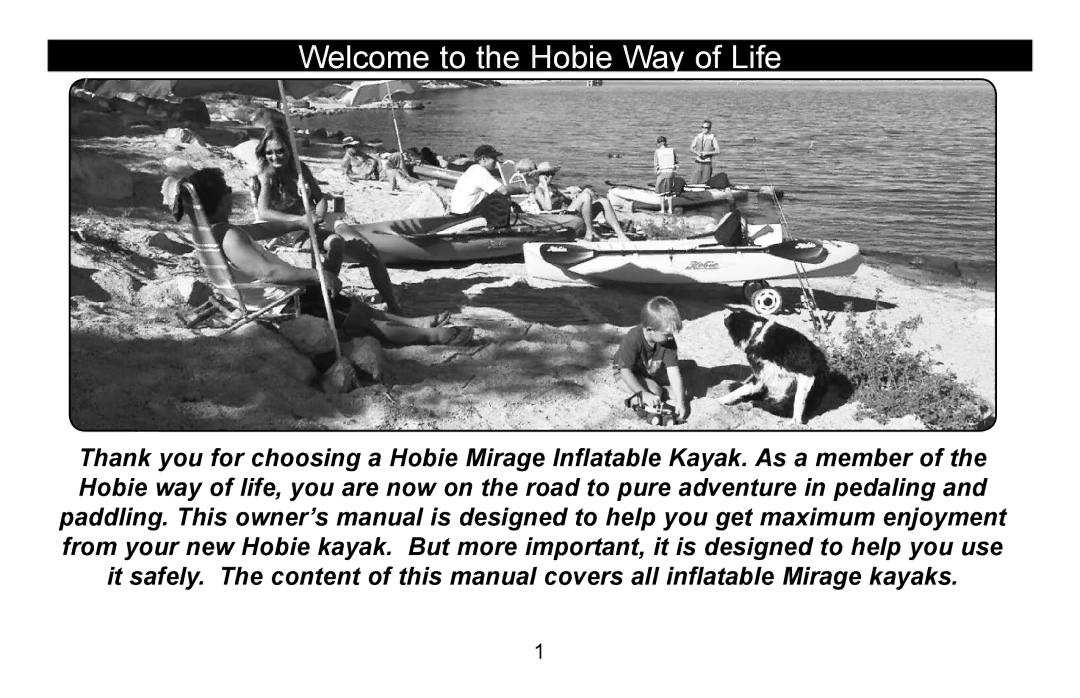 Hobie i12s manual Welcome to the Hobie Way of Life 