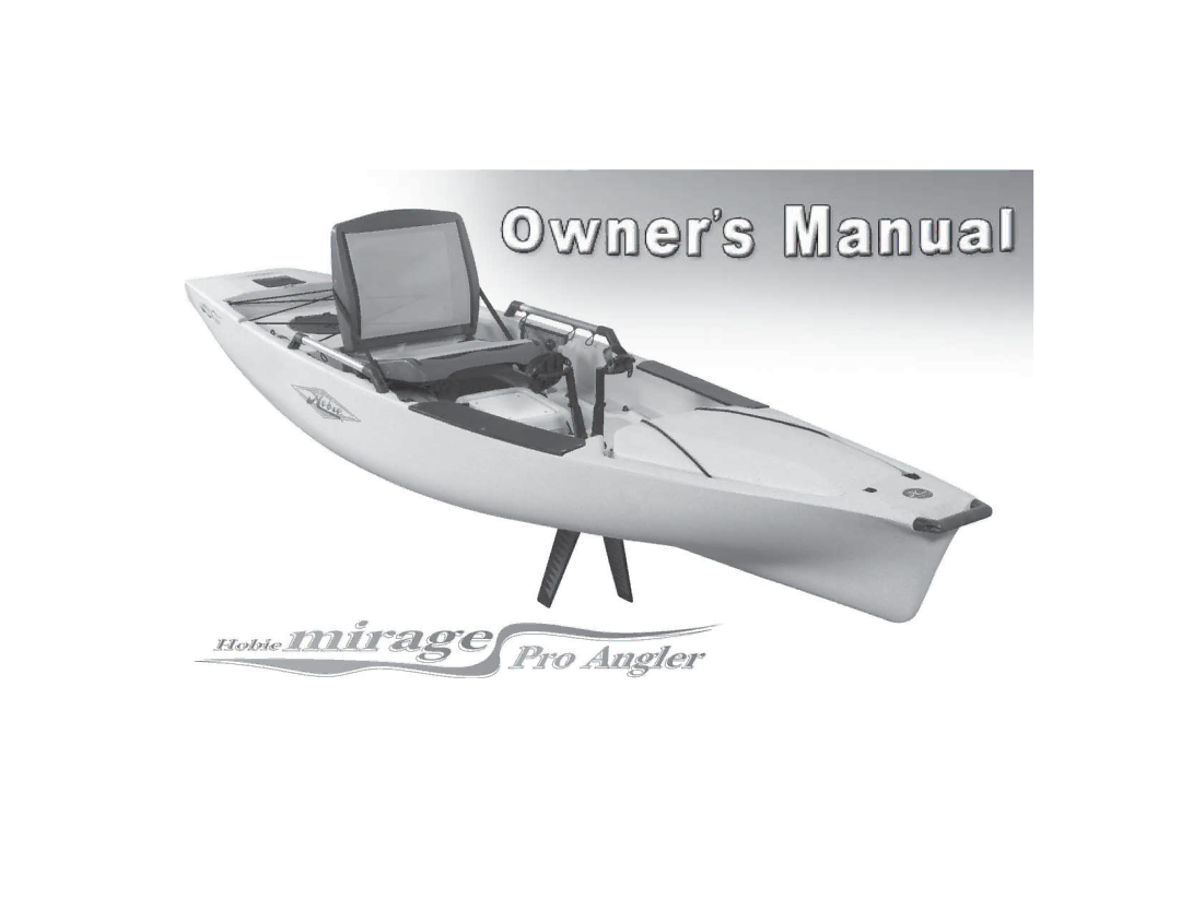 Hobie 89510, Pro Angler manual 